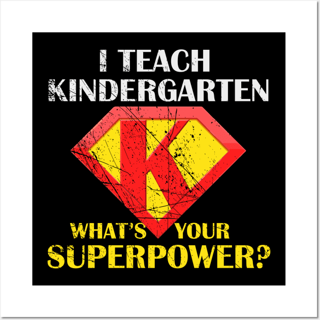 I Teach Kindergarten What's Your Superpower Wall Art by Walkowiakvandersteen